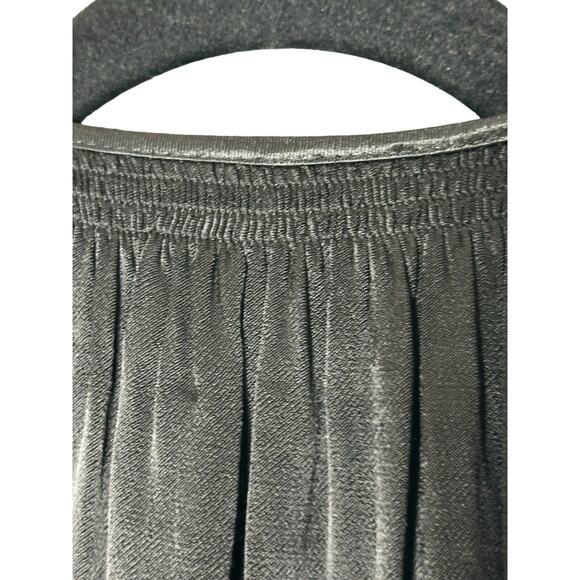 A Piece Apart Midi Dress 4 Witchy Gothic Gypsy Smocked Wednesday Pleated Black - Picture 10 of 13